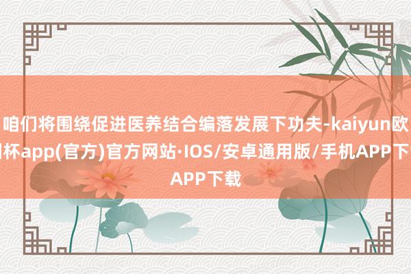 咱们将围绕促进医养结合编落发展下功夫-kaiyun欧洲杯app(官方)官方网站·IOS/安卓通用版/手机APP下载