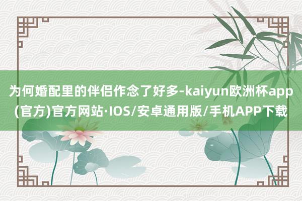 为何婚配里的伴侣作念了好多-kaiyun欧洲杯app(官方)官方网站·IOS/安卓通用版/手机APP下载