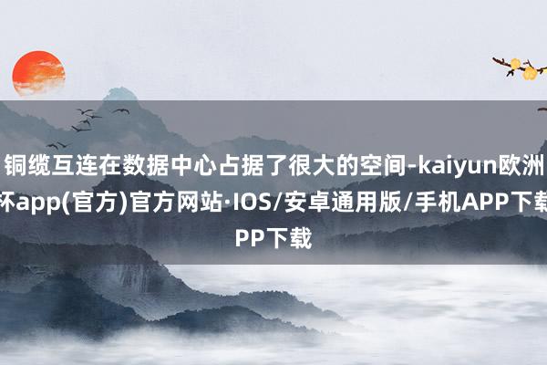 铜缆互连在数据中心占据了很大的空间-kaiyun欧洲杯app(官方)官方网站·IOS/安卓通用版/手机APP下载