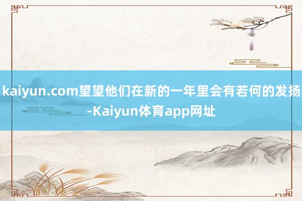 kaiyun.com望望他们在新的一年里会有若何的发扬-Kaiyun体育app网址