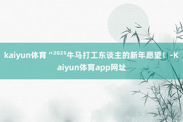 kaiyun体育“²⁰²⁵牛马打工东谈主的新年愿望！-Kaiyun体育app网址