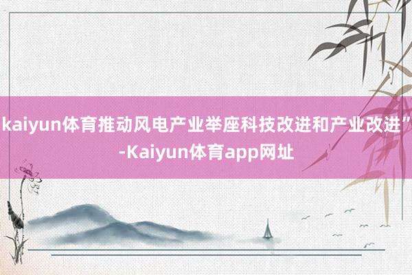 kaiyun体育推动风电产业举座科技改进和产业改进”-Kaiyun体育app网址