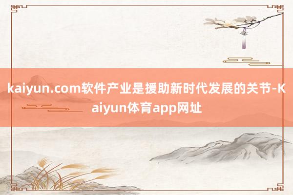 kaiyun.com软件产业是援助新时代发展的关节-Kaiyun体育app网址